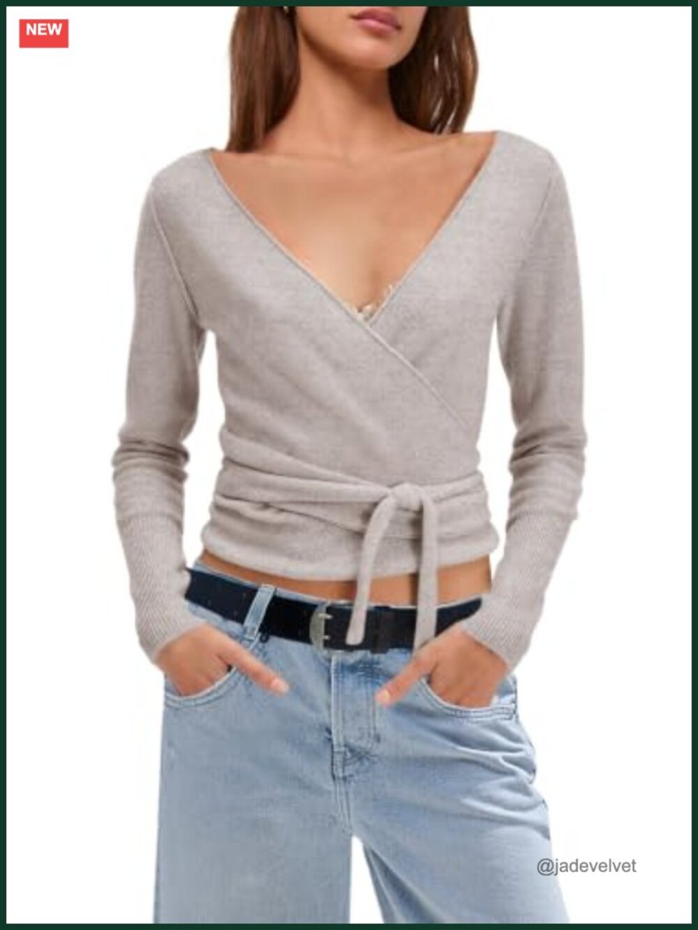 Womens Cardigan Wrap Sweater Loose Fit Long Sleeve Crew Neck Pullover